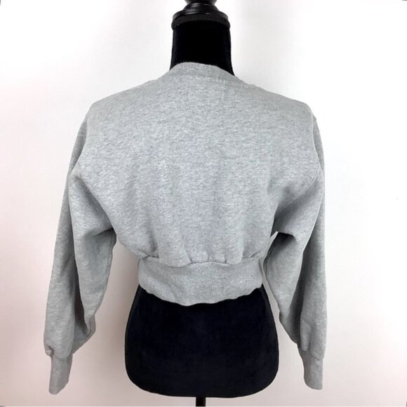 TNA PERKINS RELAXED CROPPED GRAY SWEATSHIRT XXS - Picture 6 of 11